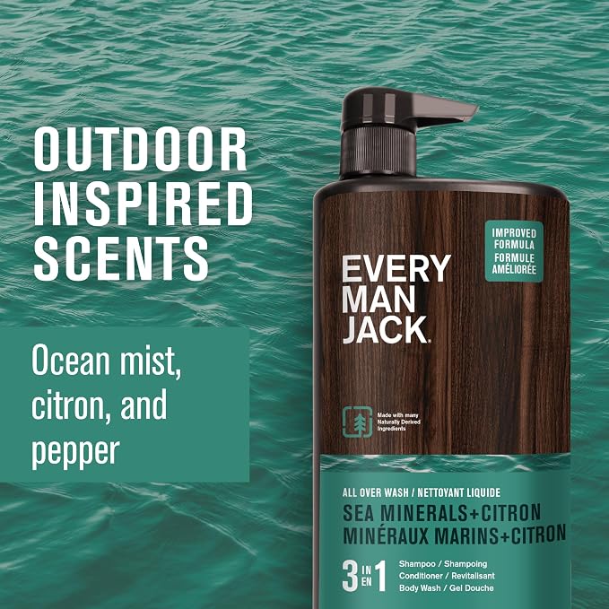 Every Man Jack Sea Minerals + Citron Hydrating Mens 3-in-1 All Over Wash - Image 3