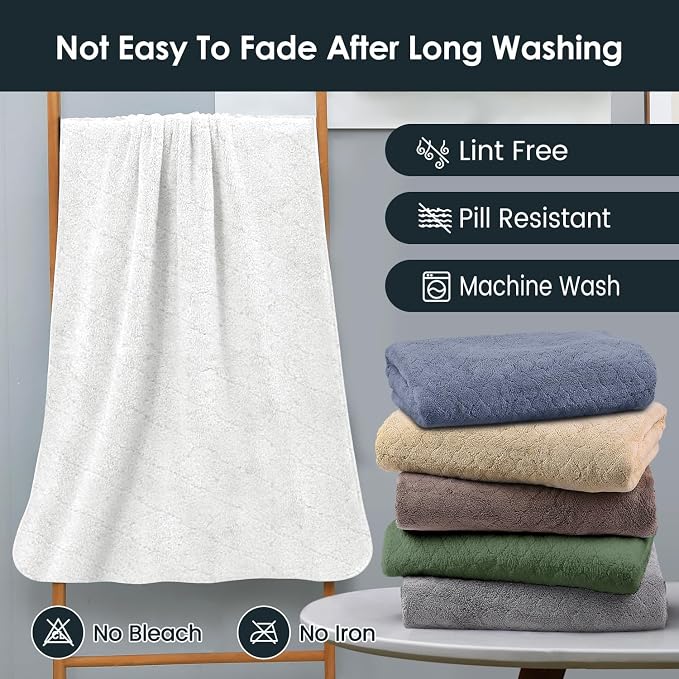JML Microfiber Bath Towels Set of 2, 30 in x 60 in, Ultra Soft, Super Absorbent - Image 7