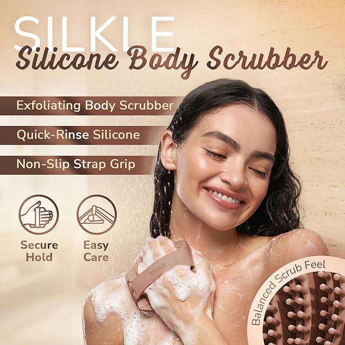 SILKLE Silicone Body Scrubber – Gentle Exfoliating Shower Scrubber - Image 2