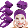 Whaline Spa Facial Headband 4 Packs Head Wrap Terry Cloth Headband Adjustable by Whaline