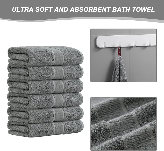 Aibaser Bath Towels, 27x54inch - Image 2