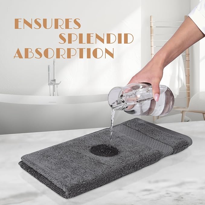 White Classic Dark Gray Washcloths Set - Image 5