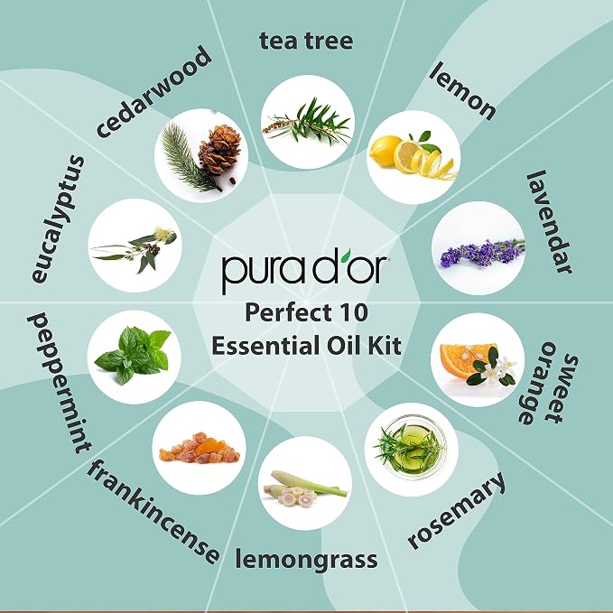 PURA D'OR Organic Perfect10 Essential Oils Set - Image 2