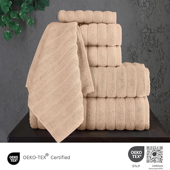 Classic Turkish Towels CTT Luxury 6 Piece Towel Set, 100% Turkish Cotton - Image 3