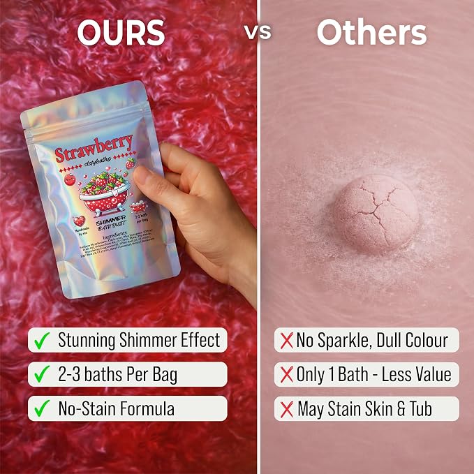 Red Shimmer Bath Bomb in A Bag - Image 3
