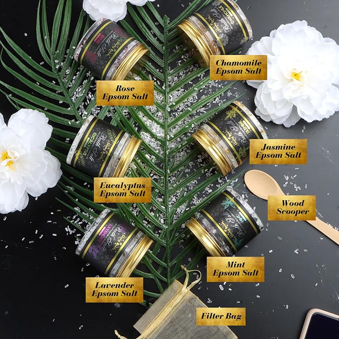 Epsom Bath Salts for Soaking Lavender, Eucalyptus & Rose Bath Salts for Women - Image 6