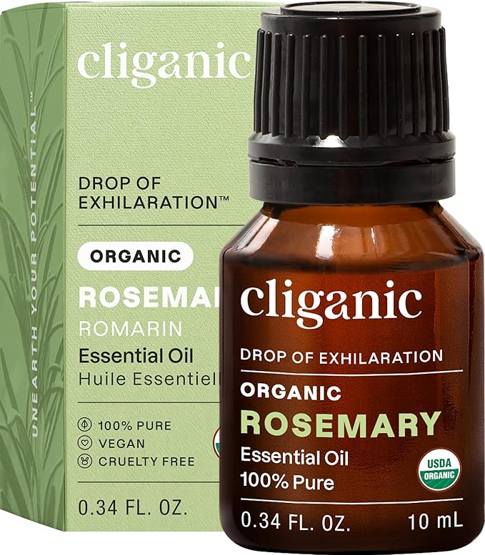 Cliganic Organic Rosemary Essential Oil, 100% Pure Natural, by Cliganic