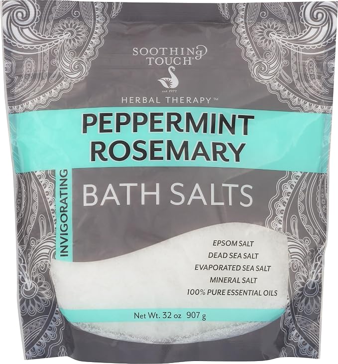 Soothing Touch Peppermint Rosemary Invigorating Bath Salts Pouch, 32 Oz by Soothing+Touch