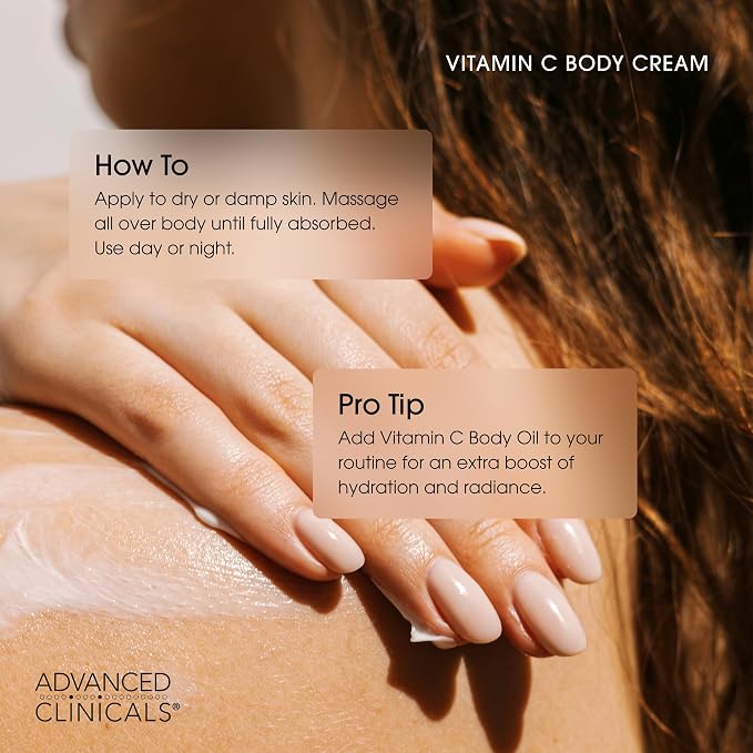 Advanced Clinicals Vitamin C Cream Visibly Brightening Body Lotion | Vitamin C - Image 7