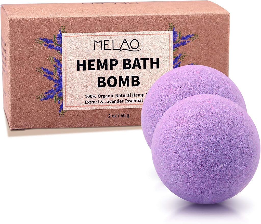 Bath Bombs, 2 Pack Fizzy Spa Gift Natural Hemp Oil Extract and Lavender - Image 8