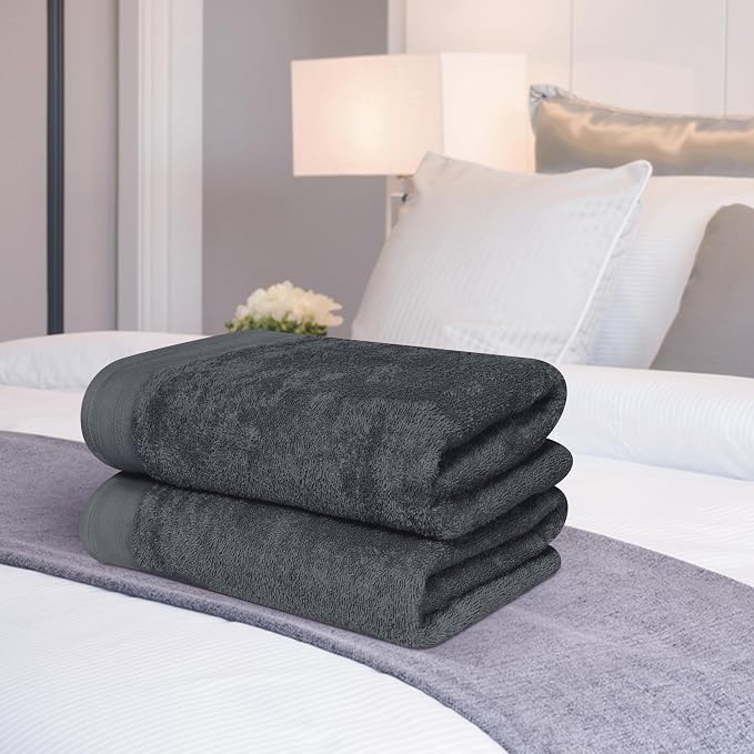 Cotton 2 Pack Oversized Bath Towel Set 28x55 inches, Large Bath Towels - Image 3