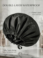 Aquior Shower Cap for Women, Extra Adjustable Shower Caps for Women - Image 5