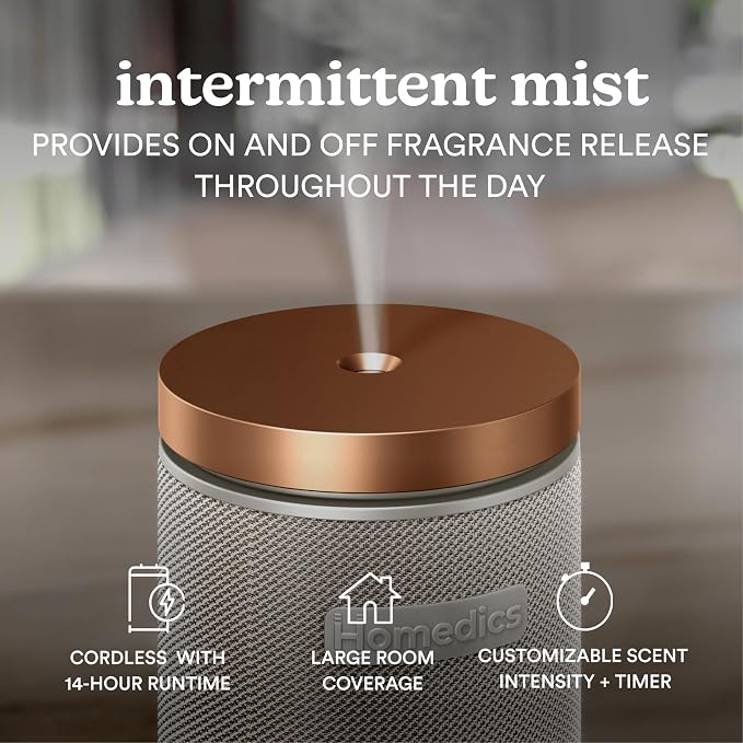 Homedics SereneScent Waterless Essential Oil Diffuser, Cordless Rechargeable - Image 2