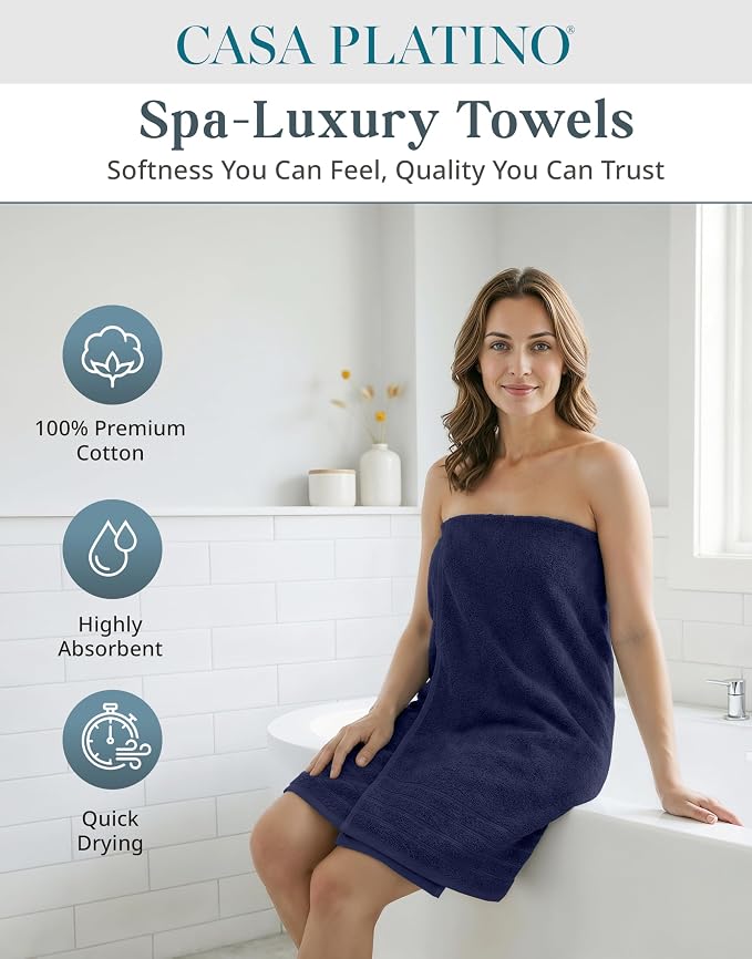 24-Piece Premium Bathroom Towel Sets – Ultra Soft 100% Cotton Towel, 2 Bath - Image 2