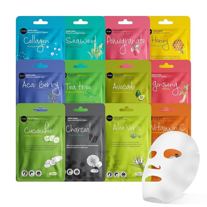 Celavi Essence Facial Sheet Face Mask Variety Set Classic Authentic Korean by C%C3%A9lavi