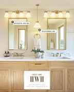 Bathroom Light Fixtures Brushed Gold, HWH 4 Light Vanity Lights Over Mirror - Image 6