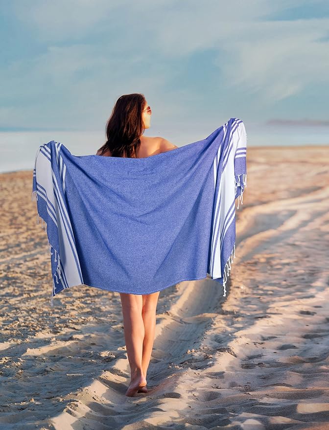 Goroly Home Cotton Turkish Peshtemal Beach Towel, Extra Large, Thin Quick Dry - Image 4