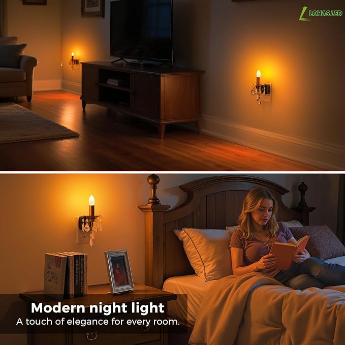L LOHAS LED Candle Night Light, Night Lights Plug into Wall, LED Candle Night - Image 5
