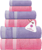 CASA COPENHAGEN Solitaire 6Pcs 100% Egyptian Cotton Large Designer Towels Gift by CASACOPENHAGEN