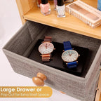Large Makeup Organizer For Vanity, Large Capacity 3 Tiers Bamboo Bathroom - Image 8