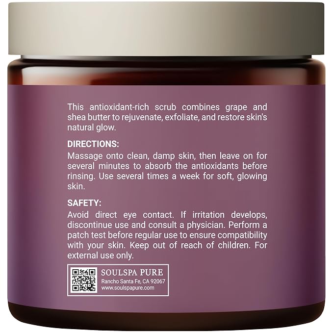SOULSPA PURE Grape & Shea Butter Body & Foot Scrub - Image 8