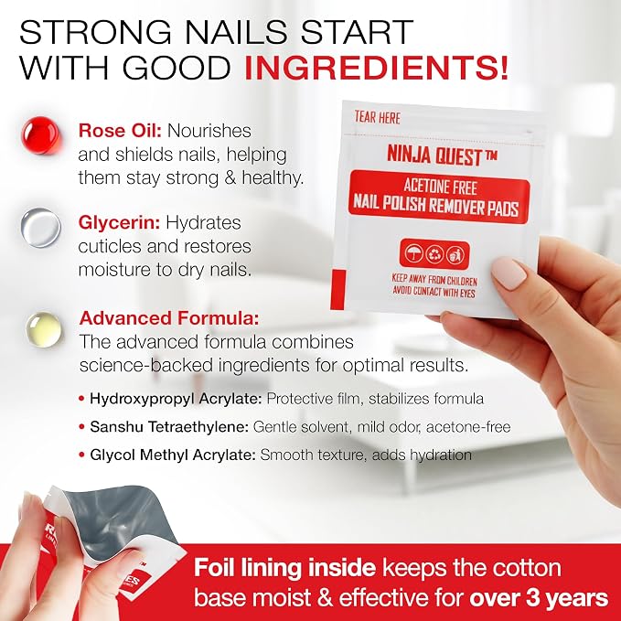 Nail Polish Remover Pads 100% Non Acetone - Image 3