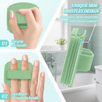 Silicone Bath Glove & Face Scrubber Set 2PCS, 360° Anti-Slip & Hand-fit Body - Image 3