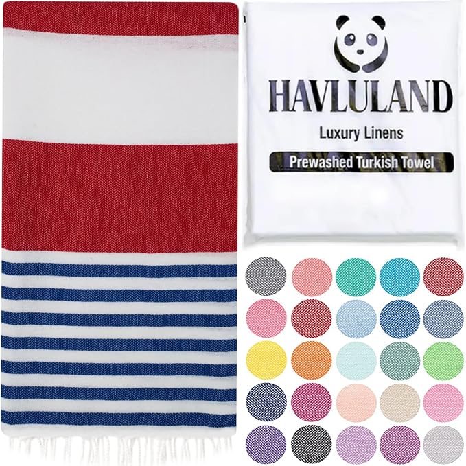 HAVLULAND Turkish Beach Towels, Oversized 40"x72" Turkish Bath Towel, Highly by Havluland