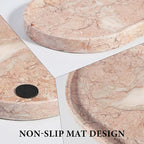 Koville Pink Marble Tray for Bathroom Countertop, Vanity Tray Stone Trays for - Image 4