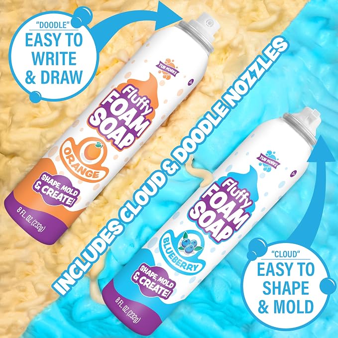 Tub Works® Fluffy Foam Soap, Variety 6 Pack | Shape, Mold & Create Bath Art - Image 7