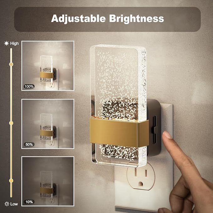 JandCase Night Lights Plug into Wall, Dusk to Dawn Sensor, Acrylic Bubble Design - Image 2