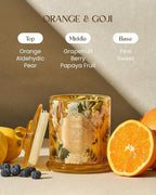 M&SENSE Orange Goji Soy Candle for Home, Non Toxic 2 Wick 12.7oz 75H Long - Image 2