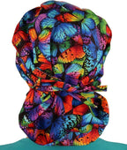 Sparkling EARTH Banded Bouffant Surgical Scrub Ponytail Working Caps and - Image 2