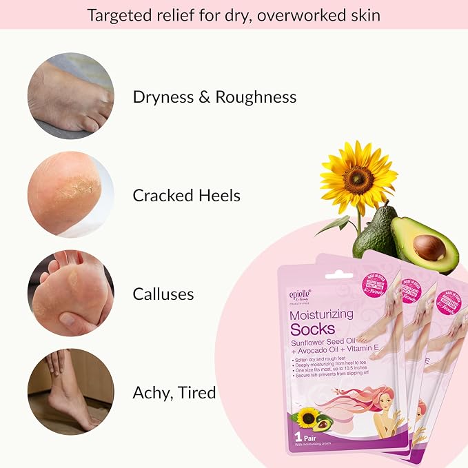 Epielle Moisturizing Foot Mask 6 Pairs, Soften - Image 4