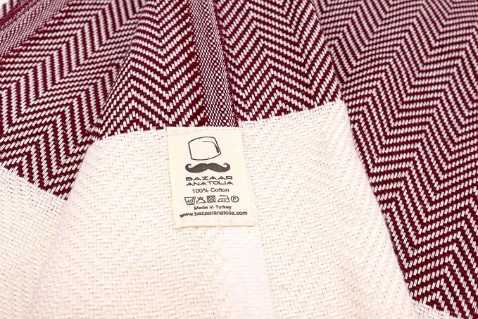 Bazaar Anatolia Turkish Beach Towel 100% Cotton Bath Towels 71x39 Quick Dry - Image 6