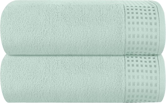 GLAMBURG 100% Cotton Oversized 2 Pack Bath Sheets 35x70, Ultra Soft Highly by GLAMBURG