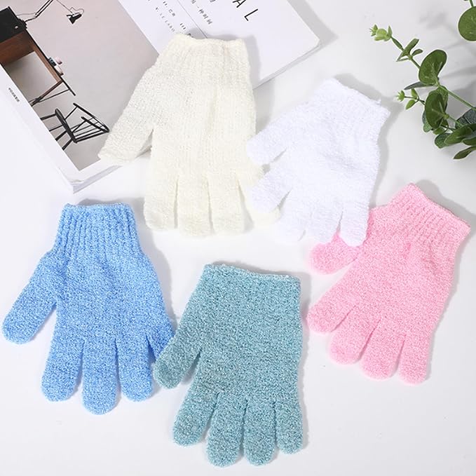 IBLUE Shower Gloves, Double Sided Exfoliating Bath Body Scrub Gloves - Image 7