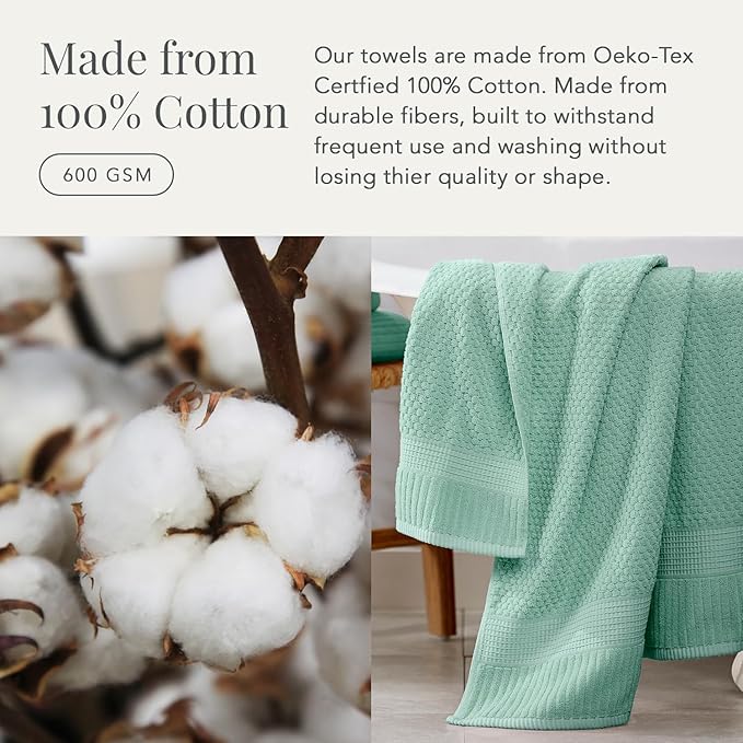 NY Loft 100% Cotton Towel Set| Super Soft & Absorbent Quick-Dry |Textured and - Image 6