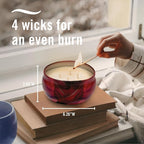 Febreze Scented Candle, Baked Cinnamon Apples Scent, 4 Wick Candle, Reusable Tin - Image 4