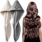 YFONG 2 Pack Large Microfiber Hair Towel Wrap, Super Absorbent Quick Dry Hair by YFONG
