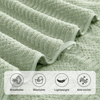 8 Piece Sage Green Bath Towels Set, 2 Oversized Large Bath Sheets, 2 Hand - Image 9