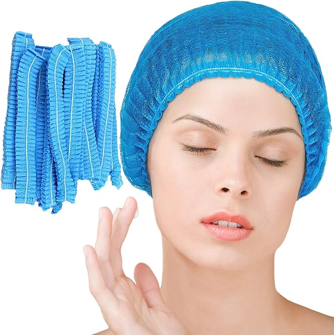 Disposable Bouffant Caps, 21inches Hair Net, Elastic Dust Cap by Smilco
