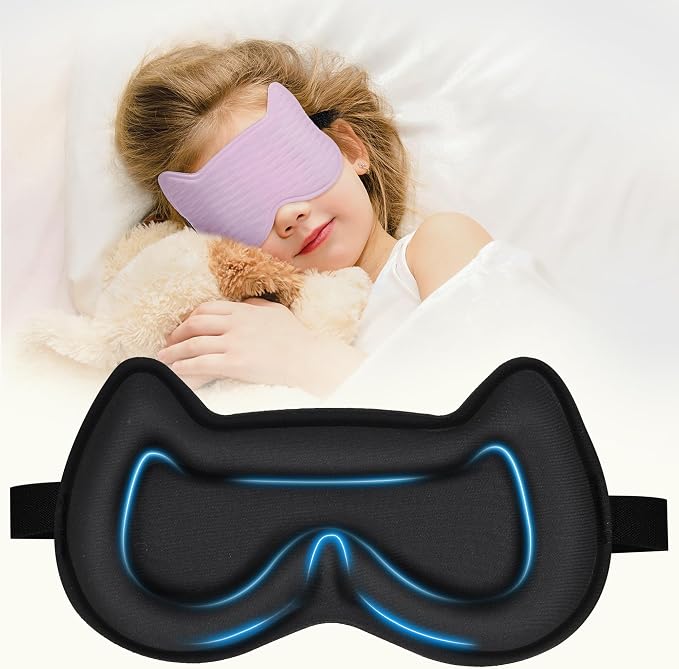 Kids Sleep Mask Eye Mask: 3D Contoured Cup Sleeping Masks, Blindfold by Unknown