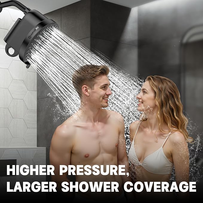 High Flow Filtered Shower Head, HOPOPRO 5 Modes High Pressure Fixed Showerhead - Image 7