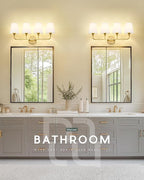 Bathroom Light Fixtures, 4 Light Brushed Gold Vanity Lights - Image 8