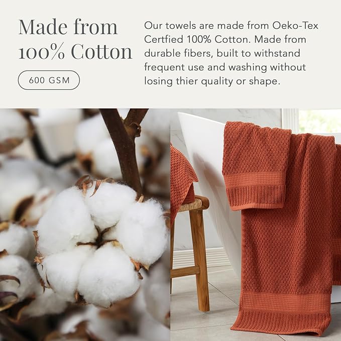 NY Loft 100% Cotton Towel Set 6 Piece Towel Set | Super Soft & Absorbent - Image 4