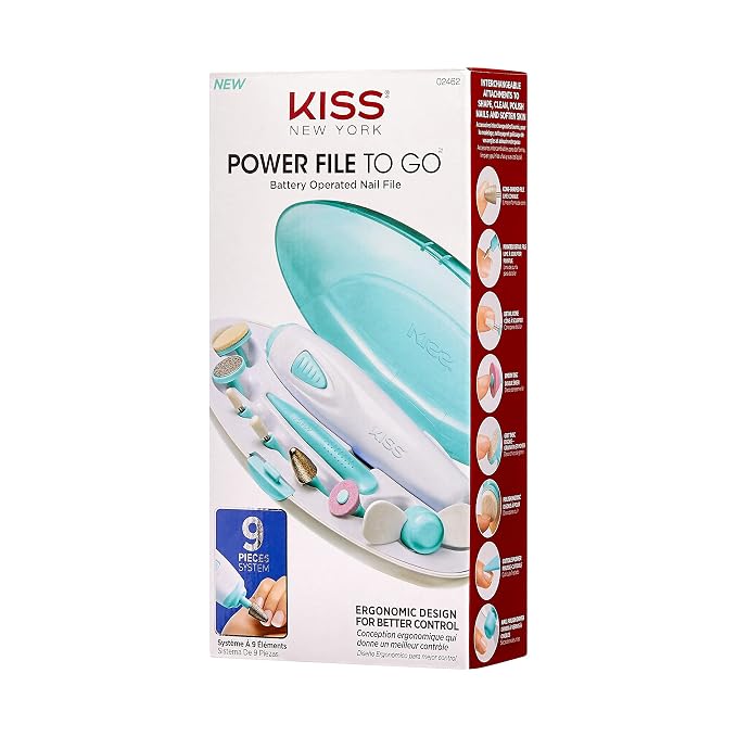 KISS Power File to Go Battery Powered Mani/Pedi Tool Professional Nail Care - Image 2