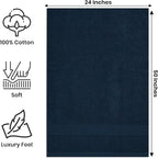 Large Bath Towels Pack of 6 – 24" x 50", 100% Cotton Terry – Soft, Quick-Dry & - Image 2