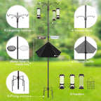 YINGYM 6-Hook Bird Feeding Station Kit, 94 Inch Heavy Duty Bird Feeder Stand - Image 3