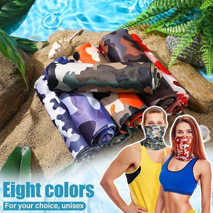 SATINIOR Summer Camo Neck Gaiter UV Protection Cooling Face Mask Sun Hood - Image 4